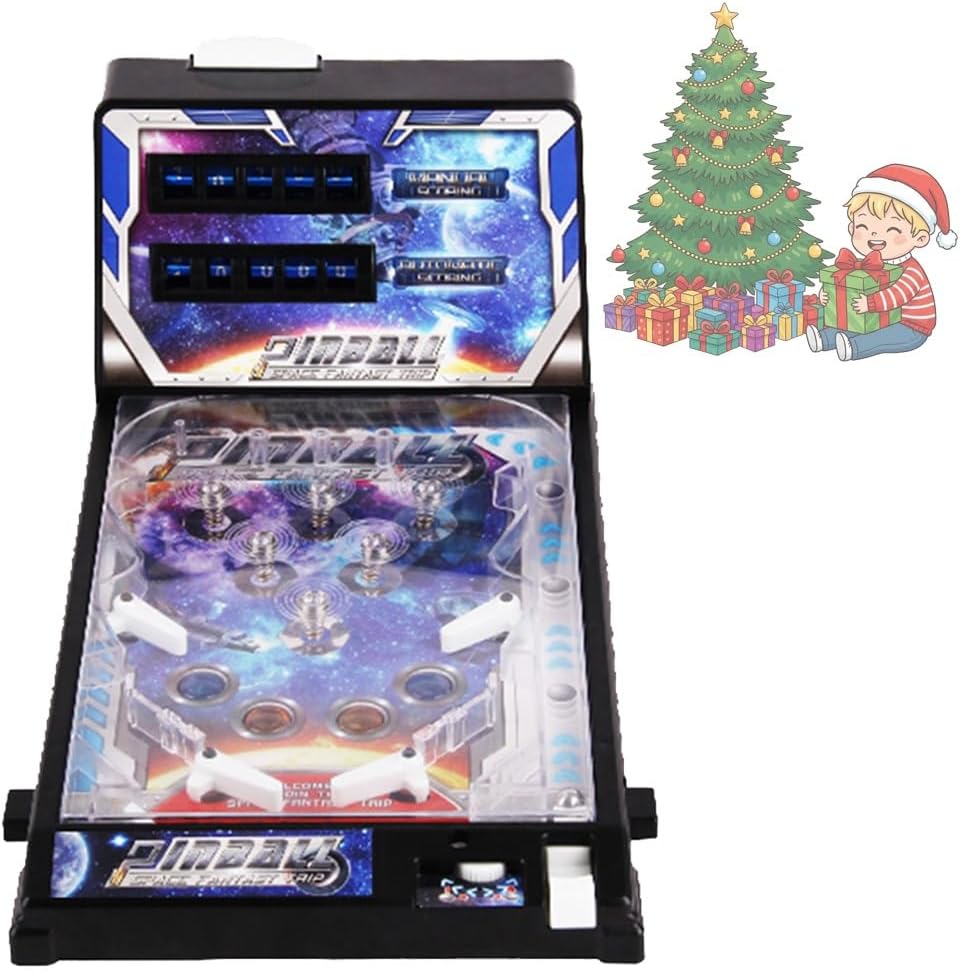 Mini Electronic Pinball Game with Scorer Light and Sound Tabletop Adults Pinball Machine for Kids Retro Desktop Arcade Pinballs Toy