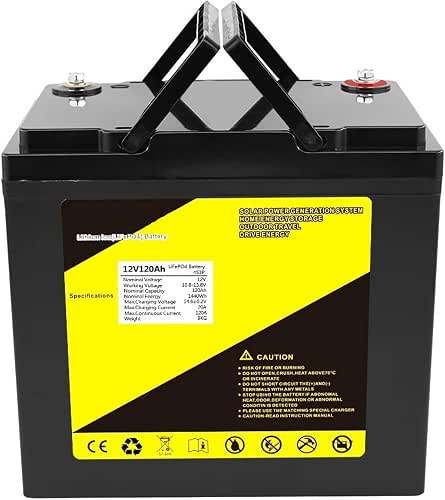 12V 100Ah 120Ah LiFePO4 Lithium Battery Built-in 100A BMS and