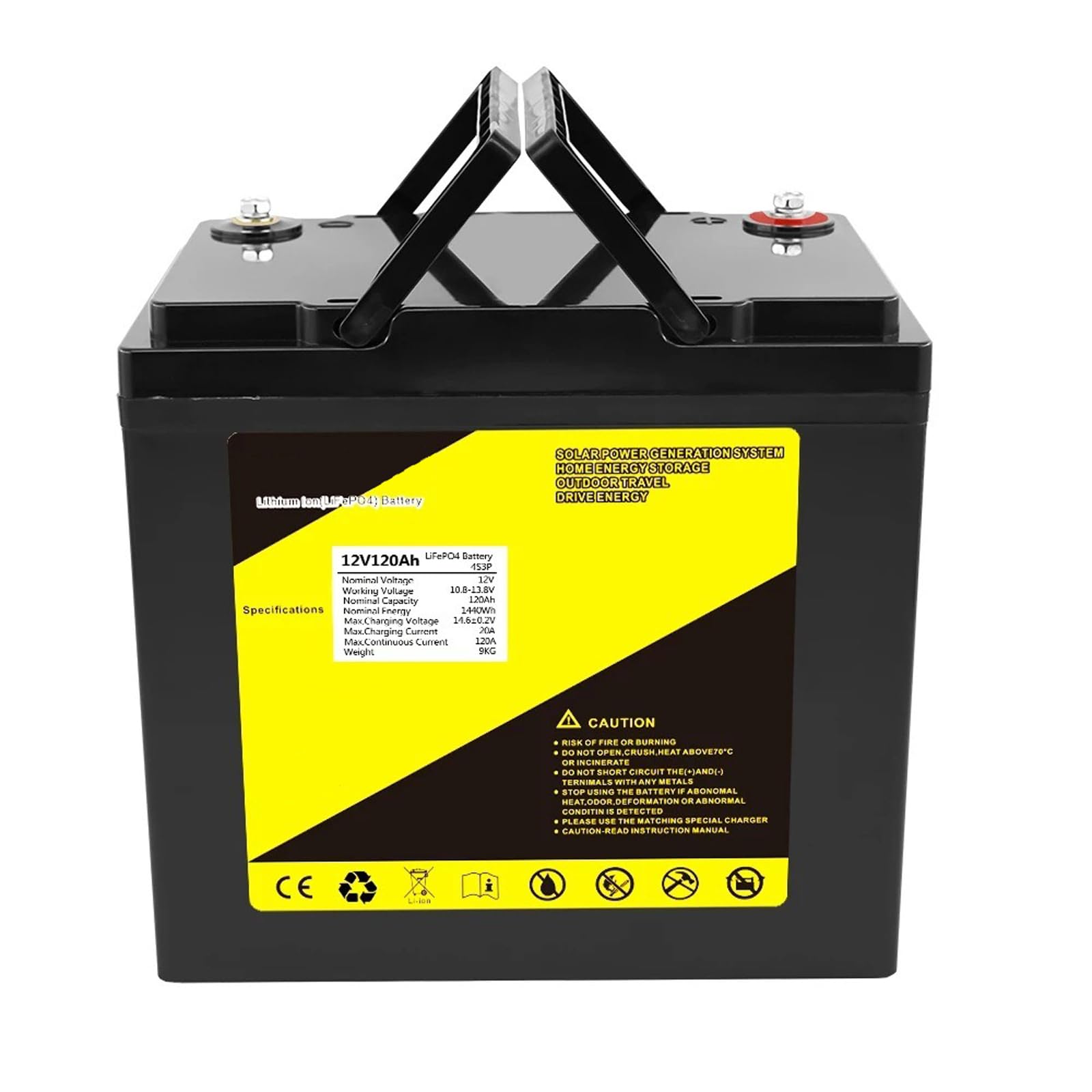 12V 100Ah 120Ah LiFePO4 Lithium Batterie eingebautes 100A BMS und Niedrigtemperatur Abschaltung, 3000+ Tiefentladungen als Ersatzbatterie für Wohnmobil/Solar