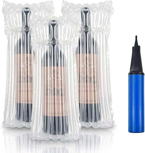 Miniatura 1 de LIVEBAY Bolsas protectoras de viaje para botella de vino, 10 paquetes de protectores de manga de vino, bolsas de cojín inflables de columna de aire