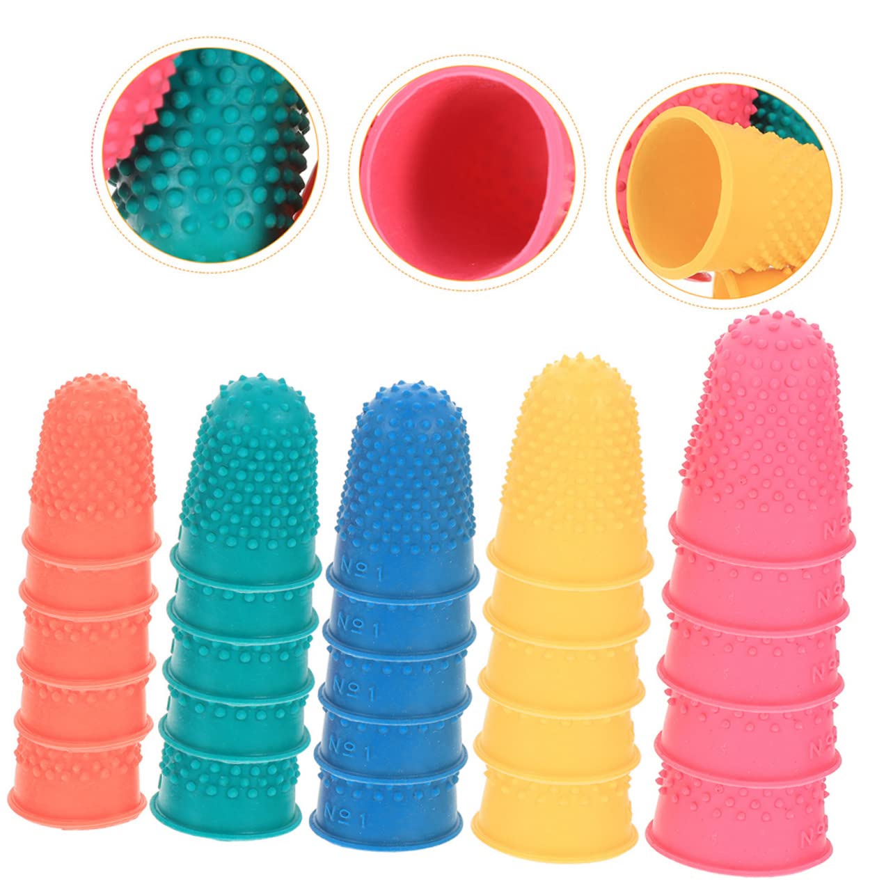Beaupretty 3 Series De Goma Antideslizante Cubre Dedos Antiadherentes Agarre De Reutilizable Puntas De Los Dedos De Goma Tapas Para Los Dedos Caucho 50 Piezas*3