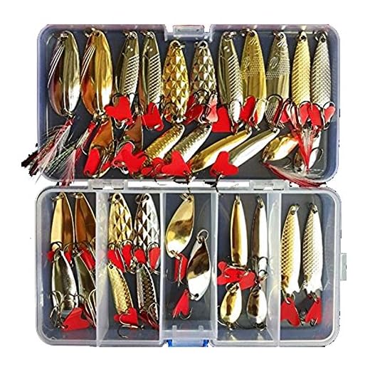 Fishing Lures Spoon Bait 35Pcs Set Metal Lure Kit Artificias Lure Hard Bait Freshwater with Treble Hooks Tackle Salmon Bass