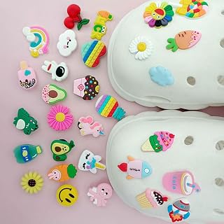 30Pcs Cartoon Shoe Charms for Sandals, Cute Shoe Charms Decoration, Shoes Accessories for Women Men, Multicolored