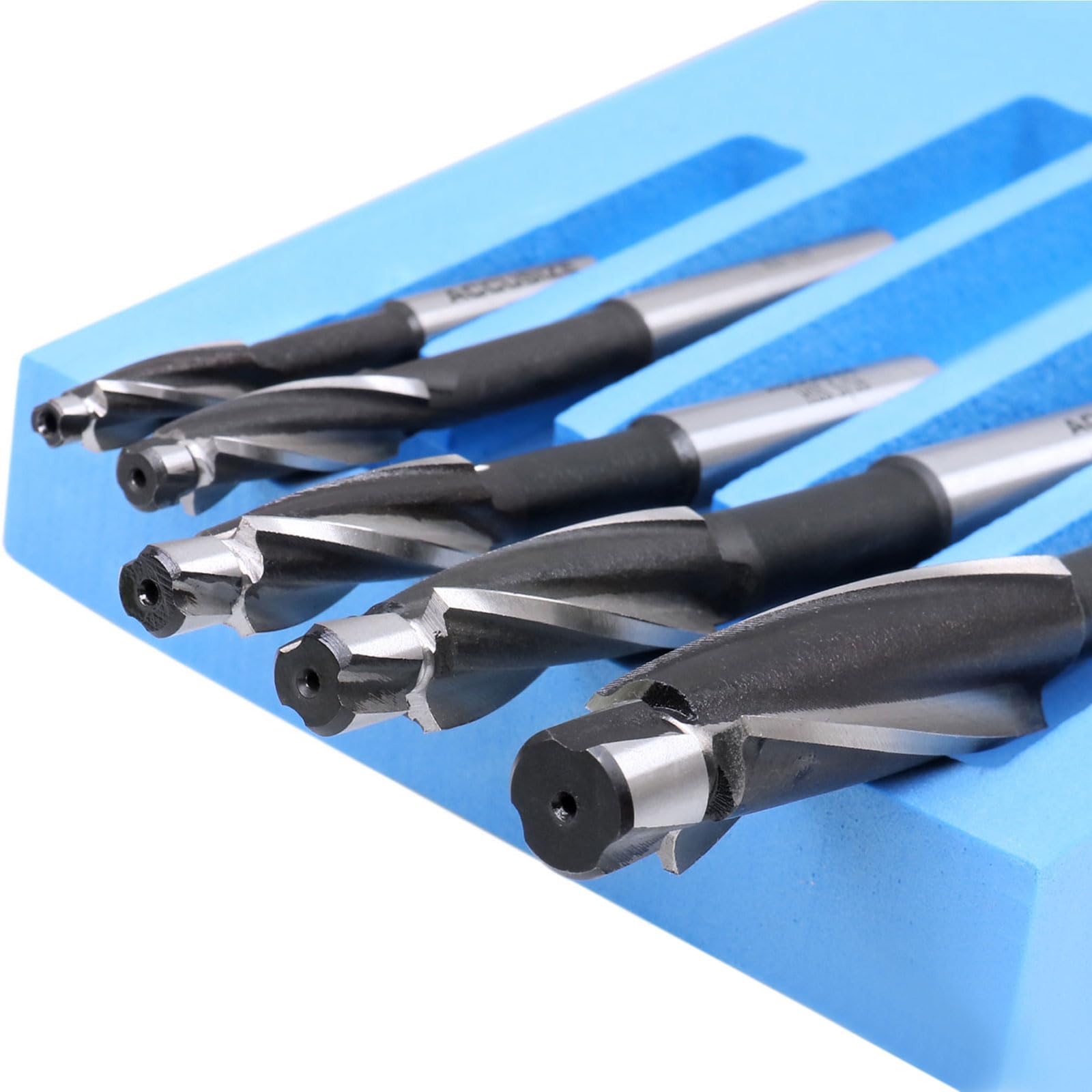 Accusize Industrial Tools H.S.S. Solid Cap Screw Counterbore Set, 3 Flute, Straight Shank, 7 Pc, 508S-0007 — Amazon image 4