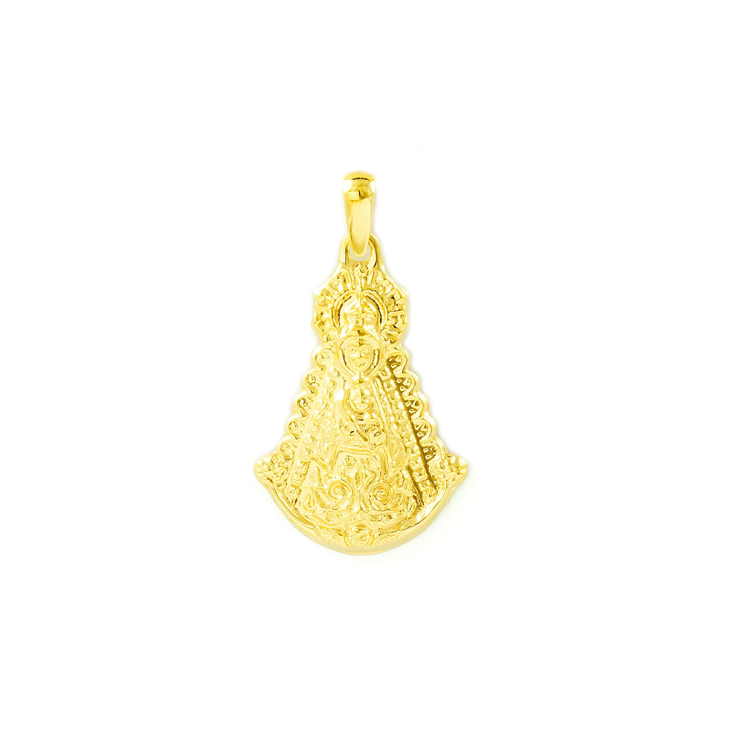 Monde Petit Medalla Oro Amarillo 18K Mediana Virgen del Rocío Brillo 24 x 16 mm - Certificado Garantía - 1550