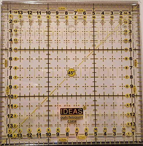 Regla para Patchwork cuadrada de 15x15centímetros