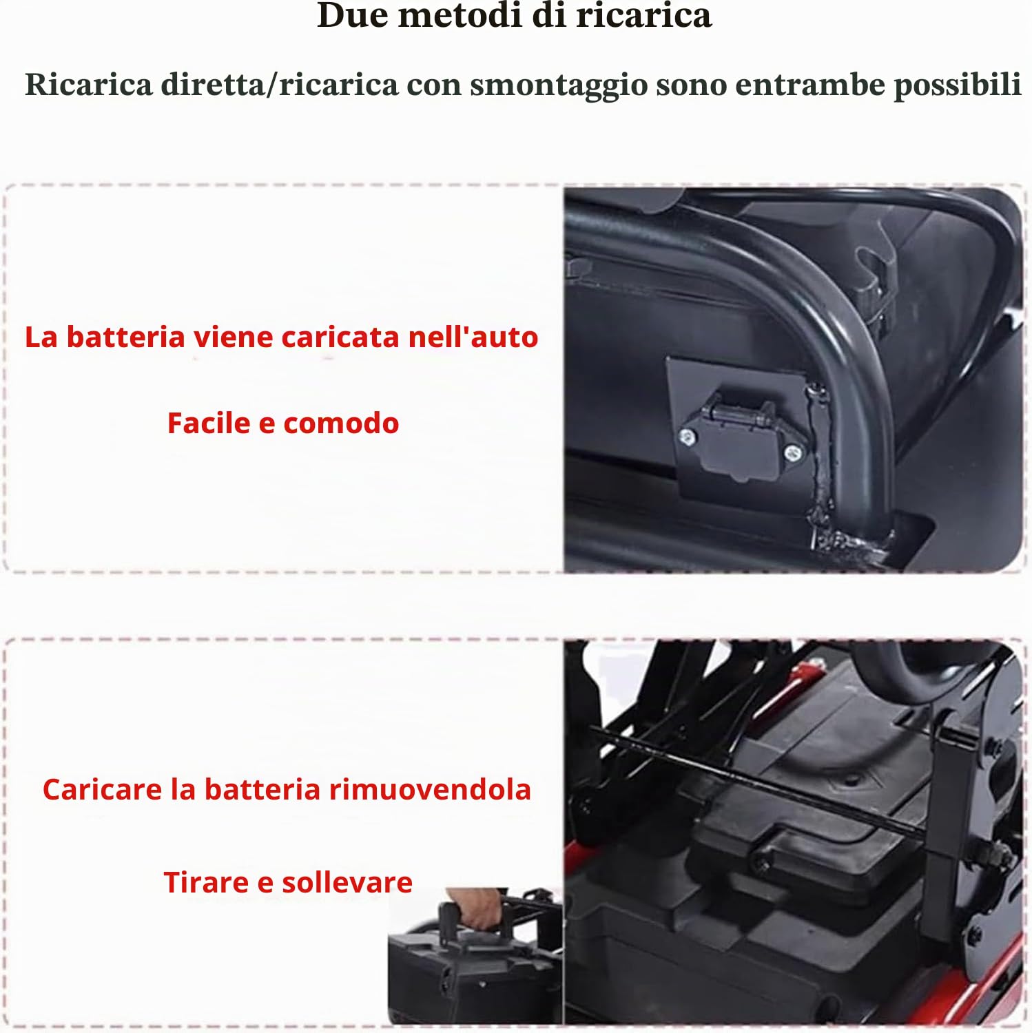 Monopattino a 3 Ruote per Anziani Disabili Sedile Comodo Design Leggero Compatto Autonomia Fino a 18 km