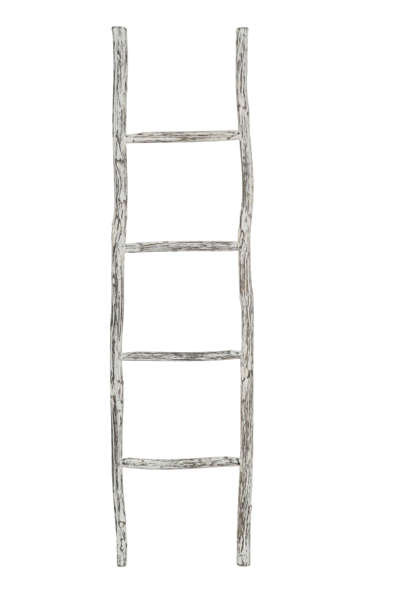 Biscottini Drabinka na ręczniki łazienka 128x32x3 - dekoracyjna drewniana drabina - drewniana drabina wisząca na ręczniki - bambusowa drabina na ręczniki - metalowa drabina na ręczniki