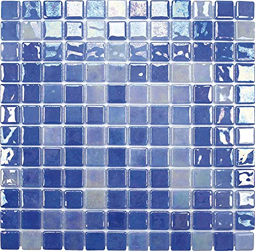 Mosaico Cristal Azul azulejo gresite piscina y ducha baño moderno 2