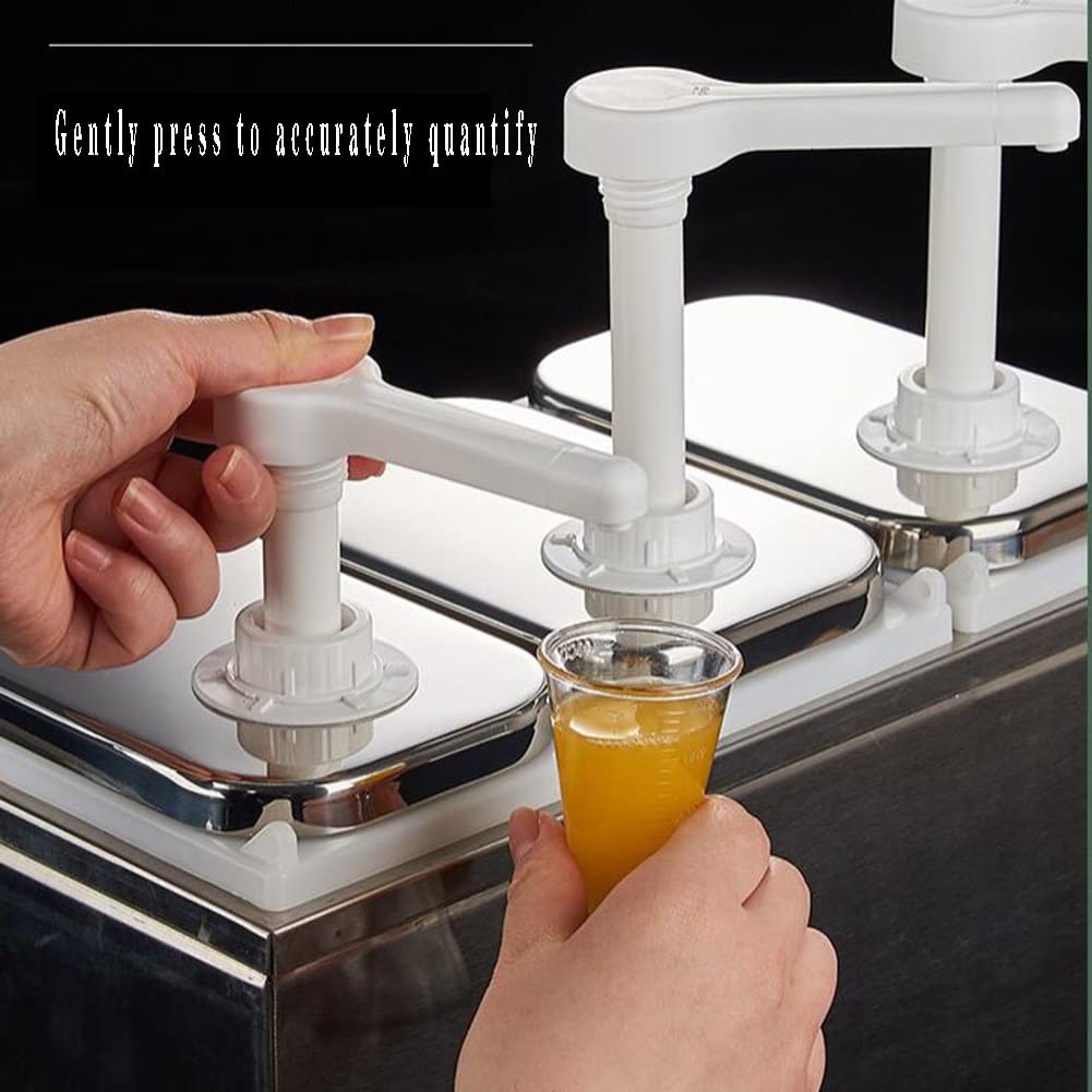 Sauce Dispenser Pump, Single Head Dispenser 2L Capacity Each Jar Stainless Steel Condiment Pump Station Condiment Pump Dispenser (Color : Silver, Size : 24x20x17.5cm)