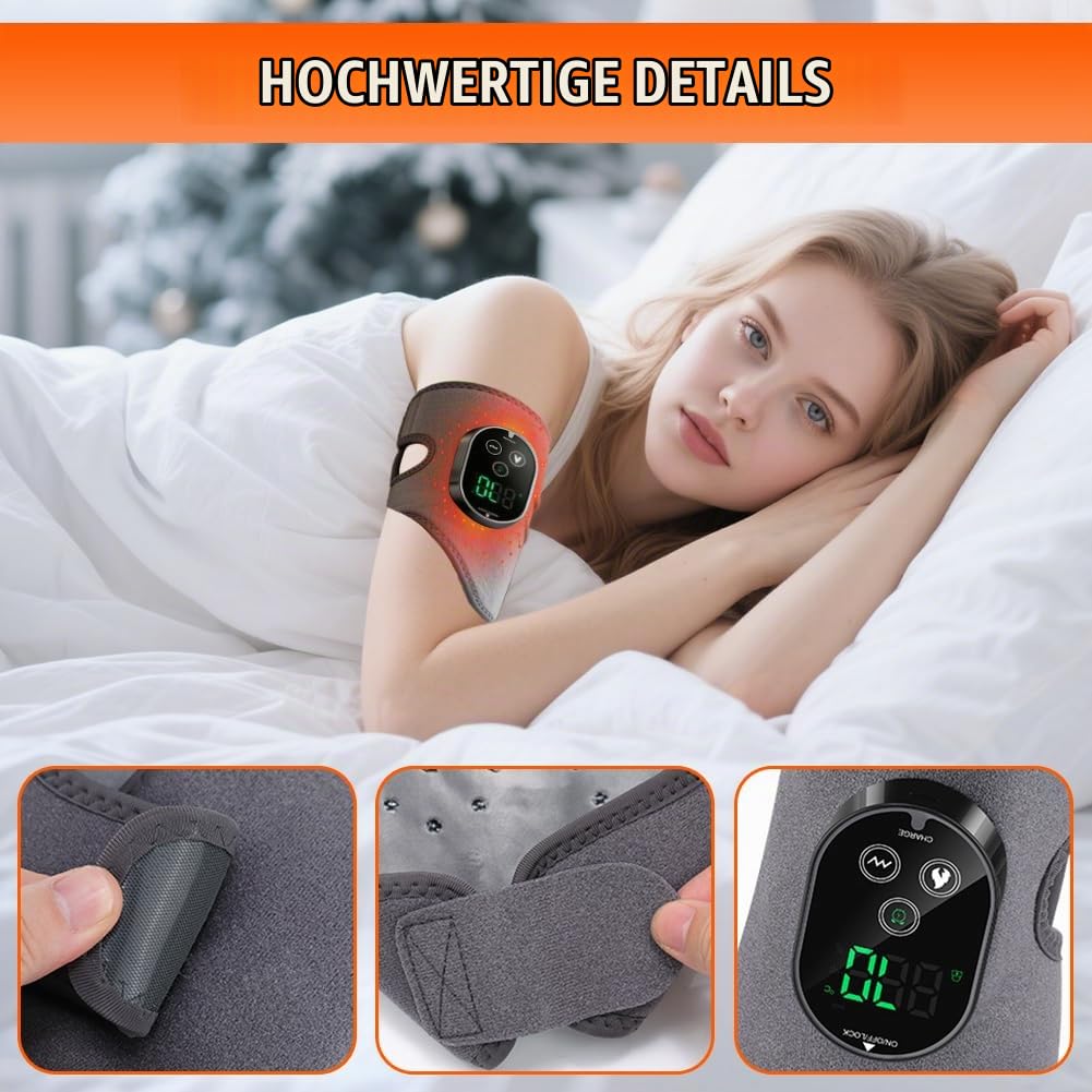 Fussmassagegerät Elektrisch,3-In-1-Fußmassager,2 Stück Foot Massager Kabellos,Portable Cordless Ankle Massagers, 6 Heizstufen＆3 Vibration, Timer für Schmerzlinderung und Tiefenentspannung