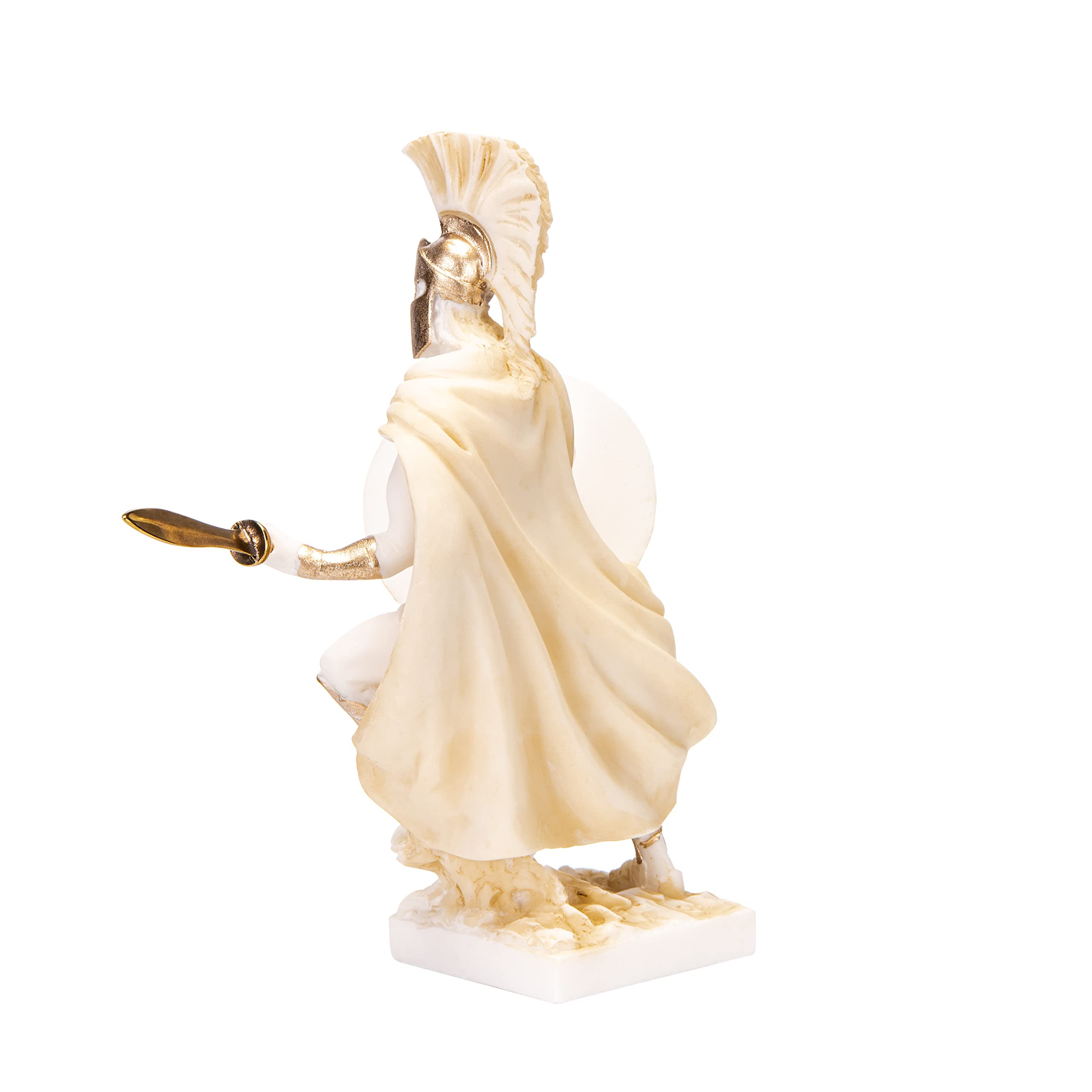 Leonidas Statua greca Re spartano figura scultura color oro alabastro 20 cm