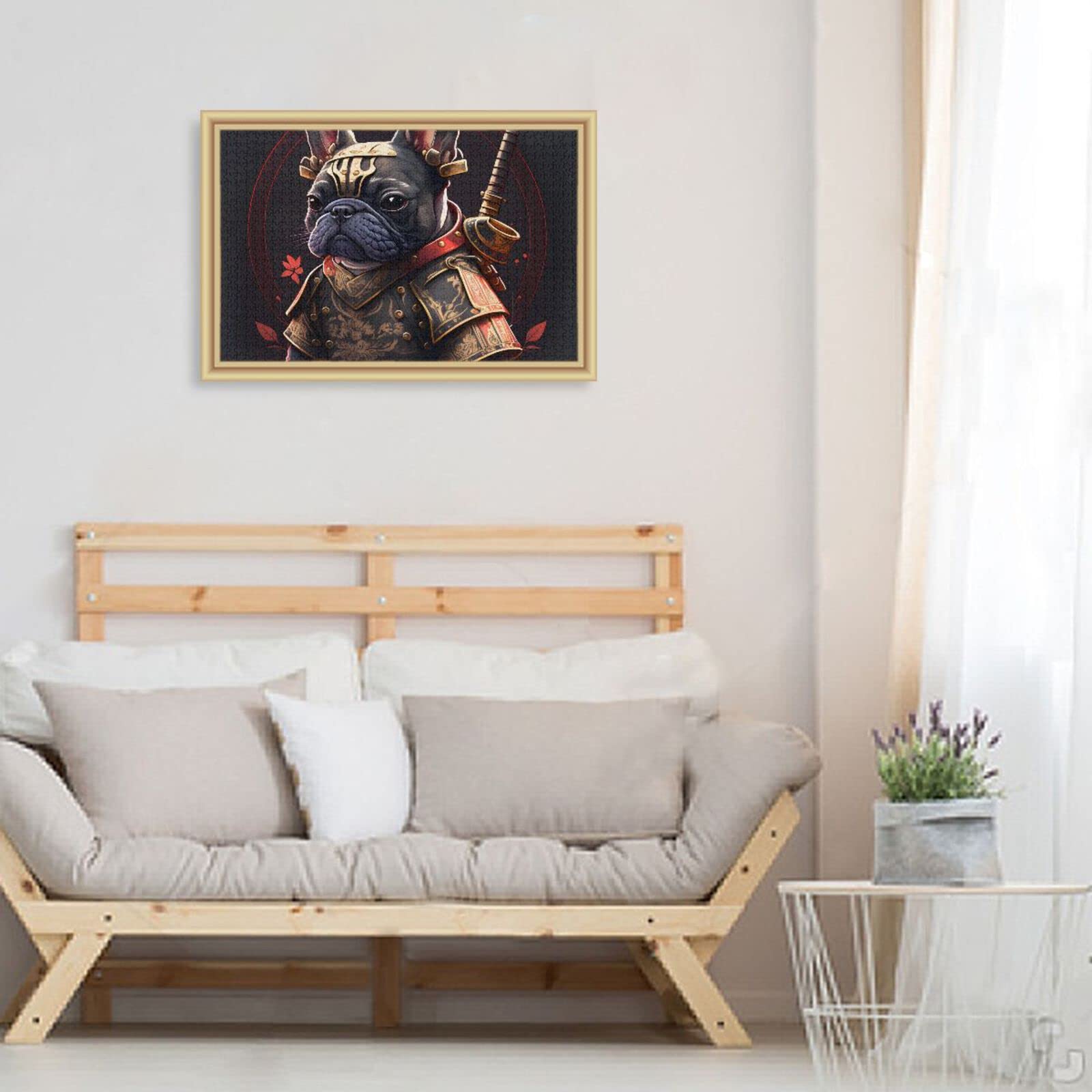 ZENWAWA Dog Samurai Jigsaw Puzzle - 500 Or 1000 Pieces, Paper Wood Composite With Storage Bag