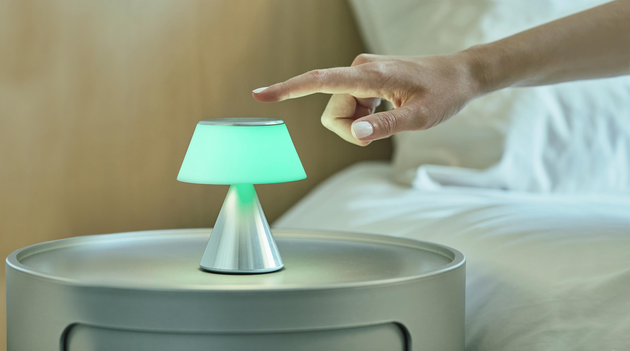Lexon LUMA S Touch Bedside Lamp, Wireless Night Light with Adjustable Brightness and Multi-Lamp Synchronization, 9 LED Colors - Image 3