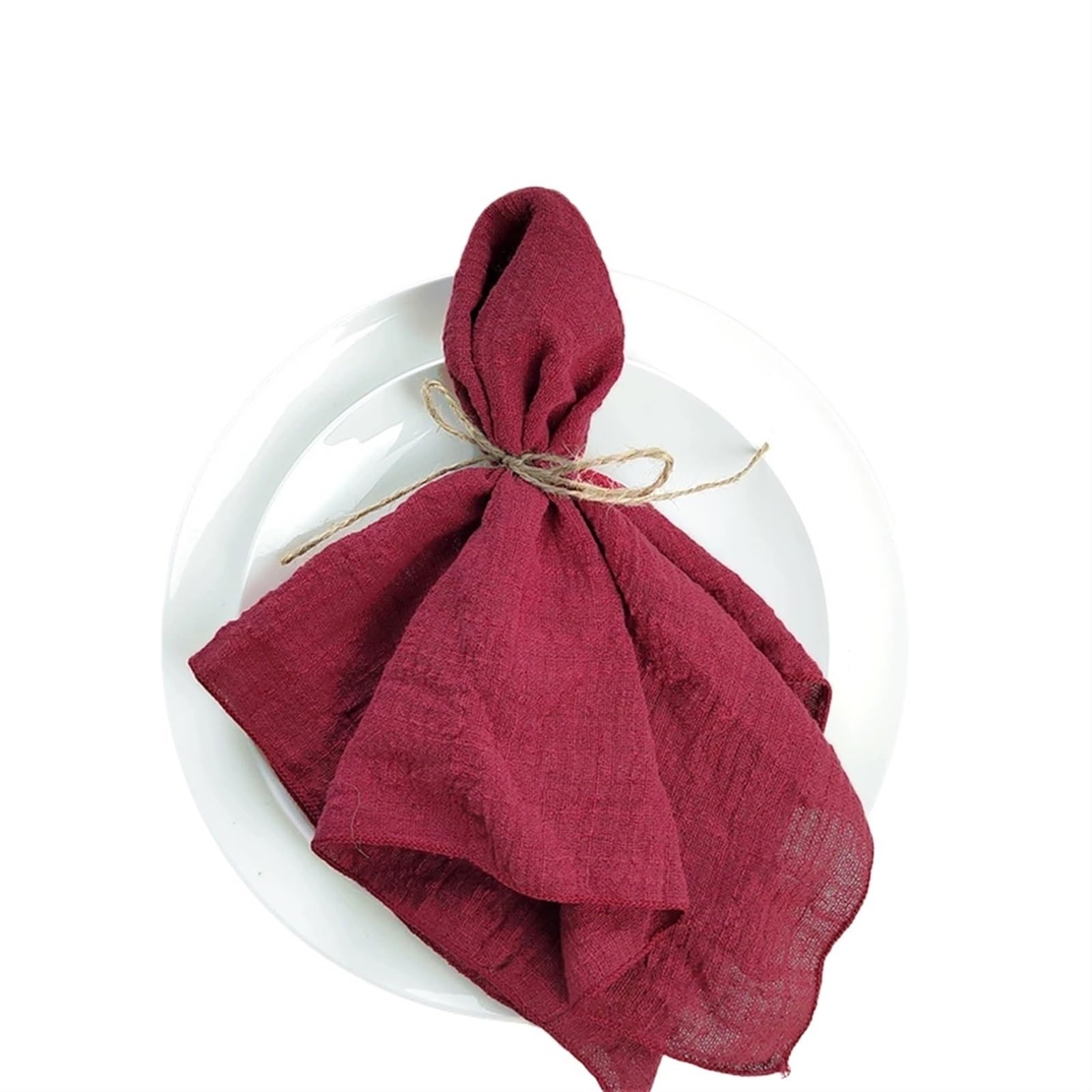 Servilletas Juego de 6 servilletas Tela for Coser, algodón, fábrica, Gasa, for Mesa, decoración Bodas(Deep Red)