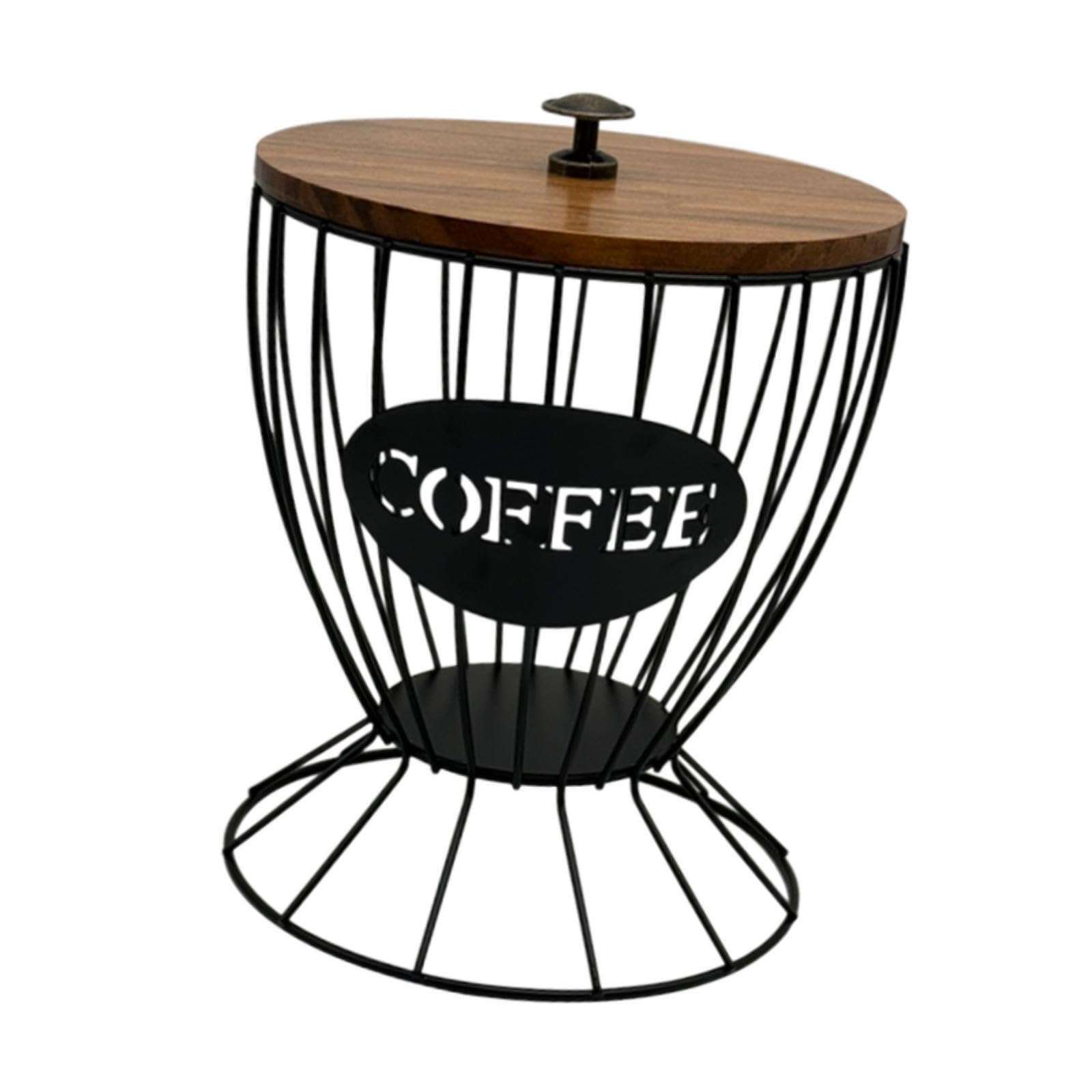 PIXZCSA Coffee Storage Basket Stunning Wire Coffee Pod Holder Elegant Station Organizer Practical Multifunctional Wire Storage Basket For Kitchen Countertop