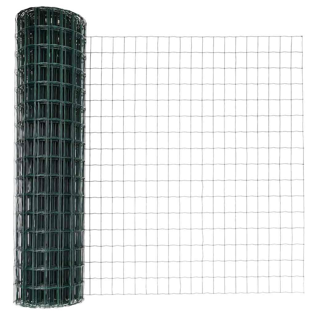 Green Steel PVC Fence Panel Set 1.2m x 10m Outdoor Garden Privacy Screen with Posts for Boundary Terrace Patio, UV Resistant Powder Coated Easy Installation Kit