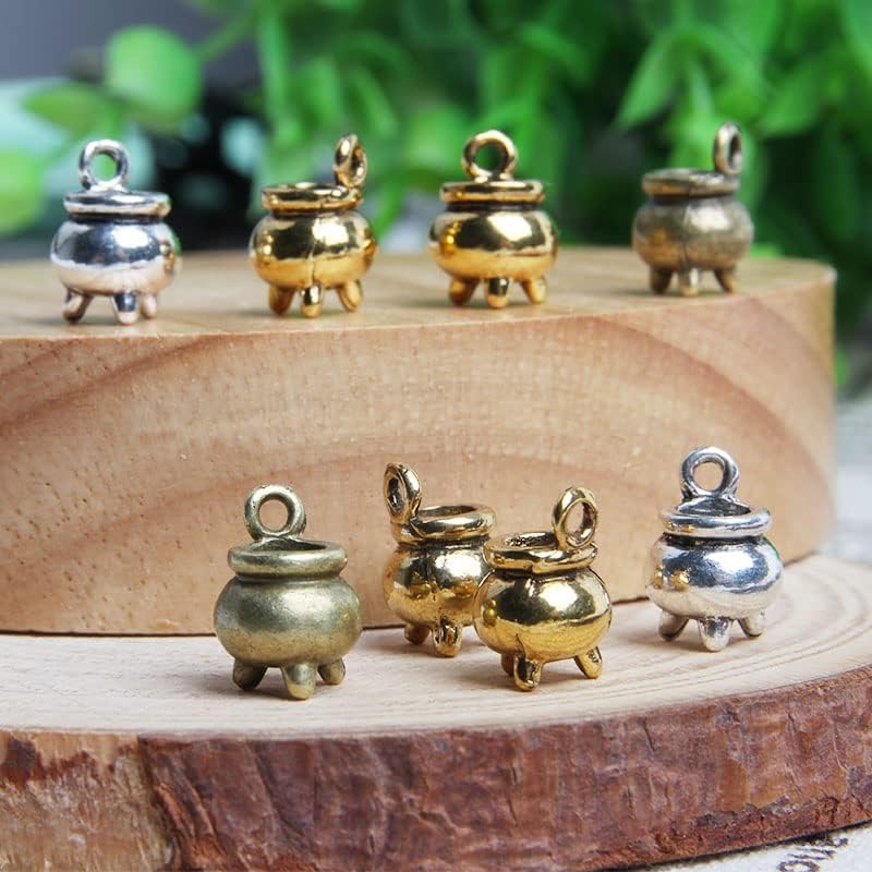 Acxico 30pcs cauldron Charms Antique Silver Tone cauldron charm pendants 12x9mm - Image 2