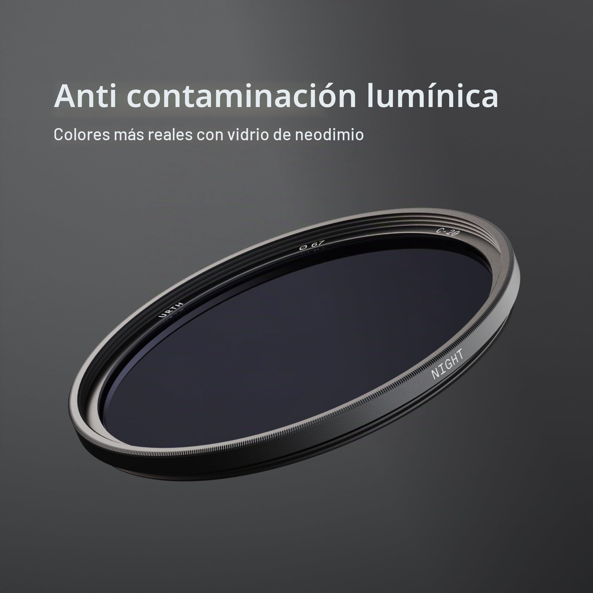 Urth 77 mm Filtro Neutral Night para Objetivo (Plus) — Nano-Recubrimiento de 20 Capas con neodimio, reducción de contaminación lumínica para Mayor claridad del Cielo Nocturno y Las Estrellas