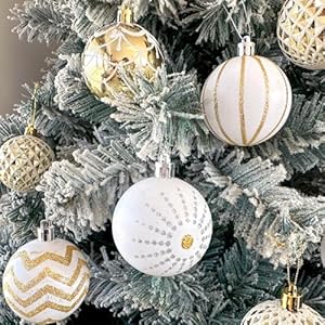 30pcs christmas balls ornaments60mm goldwhite painted shatterproof festive wedding hanging ornaments christmas tree decoration  urban country home decor