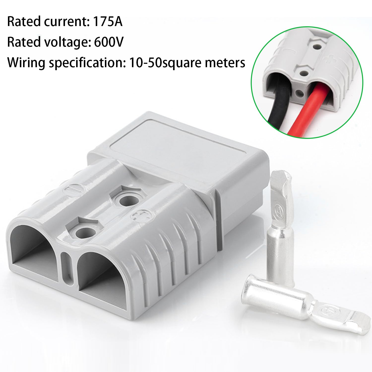 4 piezas 175A 600V Batería Quick Connect, Conectores Eléctricos Rápidos Coche, Rápido Enchufe Terminal Kit, Conectores Terminal Batería Automóvil, Conectores de Batería para Automóviles y Vehículos
