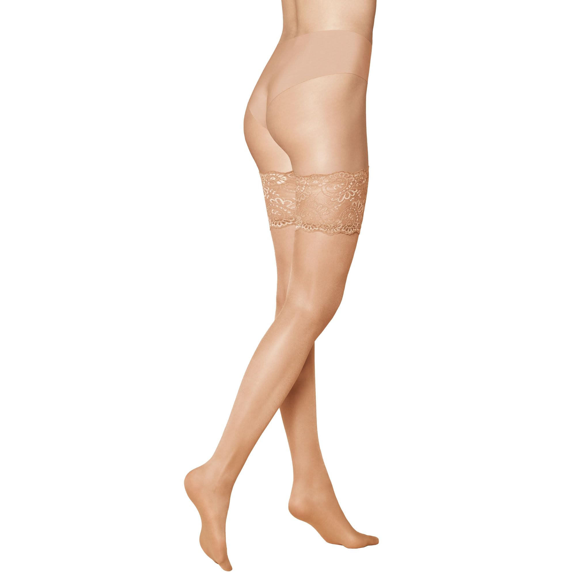 Kunert Halterlose Strümpfe Satin Look 20 DEN Cashmere 0540 S
