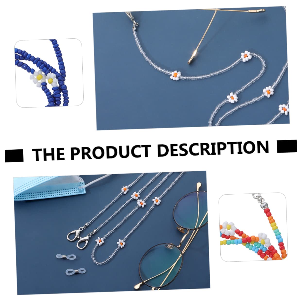Holibanna Cadena De Máscara De Margarita Correa Anti-pérdida De Gafas Cordón De Collar Sujeta Gafas Deportivo Accesorio Para Gafas Máscara Anti-cadenas Perdidas