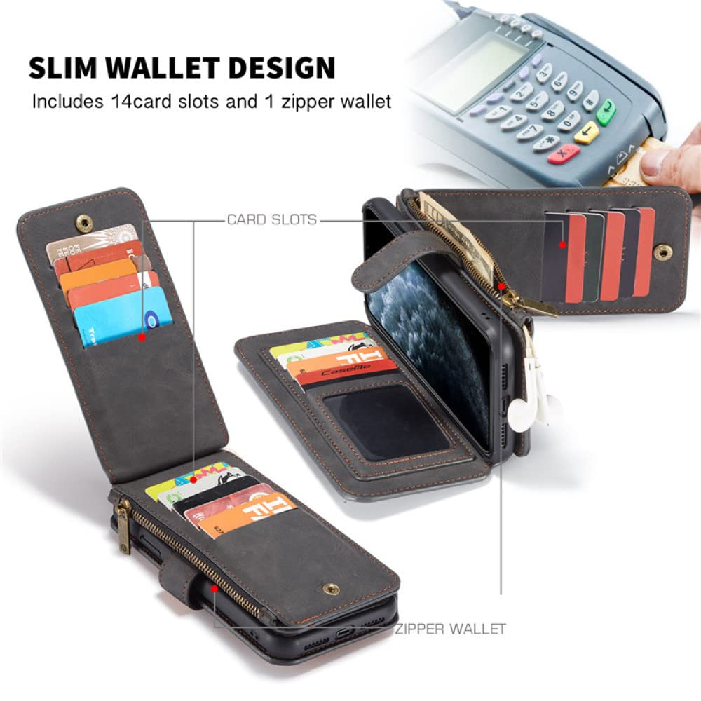 Retro Wallet Case Coque para iPhone 12 13 11 Pro XS MAX XR X Funda de Cuero con Tapa para iPhone SE 2020 8 7 6 6S Plus 5 Bag Etui Funda, Auburn, para iPhone SE 2020 (4.7)