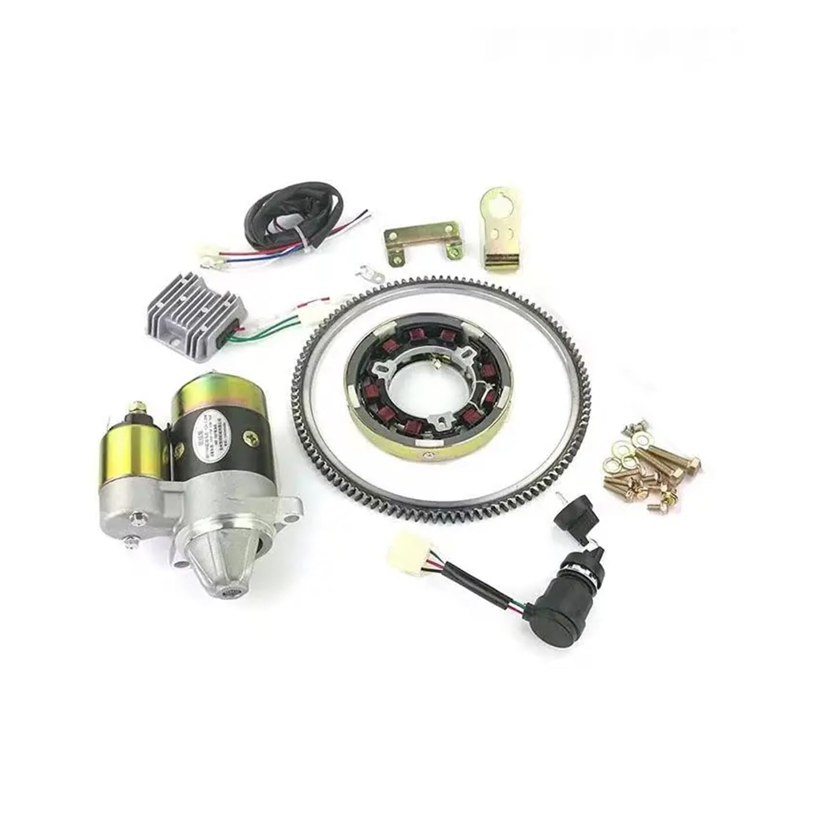 Motor De Arranque PARA GENERADOR DIÉSEL 170F 173F 178F 186F 188F 192F 5KW MOTOR ARRANQUE VOLANTE ENGRANAJE CORONA KIT CONVERSIÓN ARRANQUE ELÉCTRICO Starter(170 173F CCW)