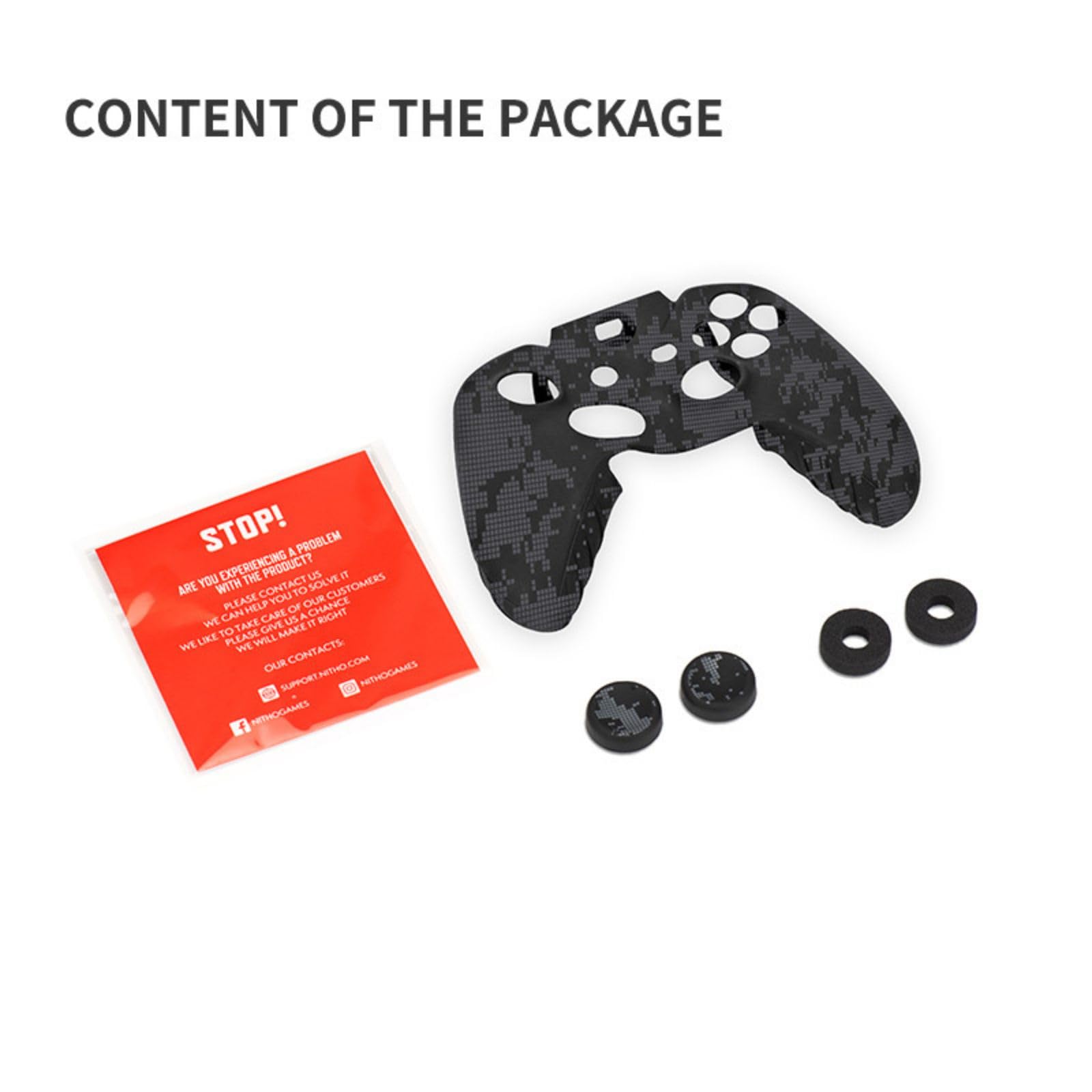 NiTHO Gaming Kit per Controller Xbox One, Include Protettiva Silicone Cover, Anelli di Precisione, Copri Levette Analogiche, Migliora il Controllo del Gioco e la Precisione di Mira per Xbox One - Camo