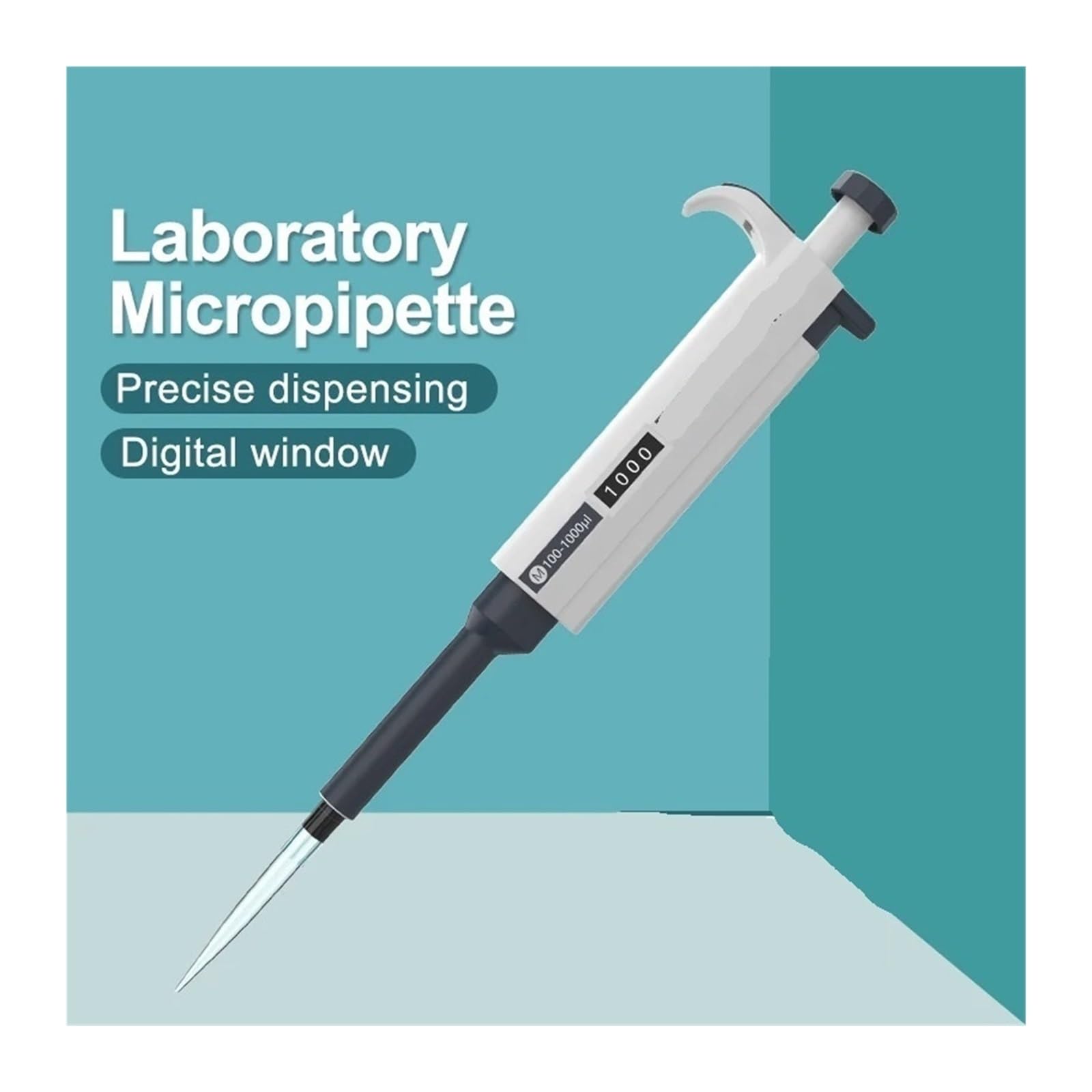 Pipeta Micropipeta De Laboratorio, Pipeta Digital Automática, Equipo Químico Plástico Ajustable Con Puntas 0,1-5000ul 10ml, 2 Uds para laboratorio(M2-20ul)