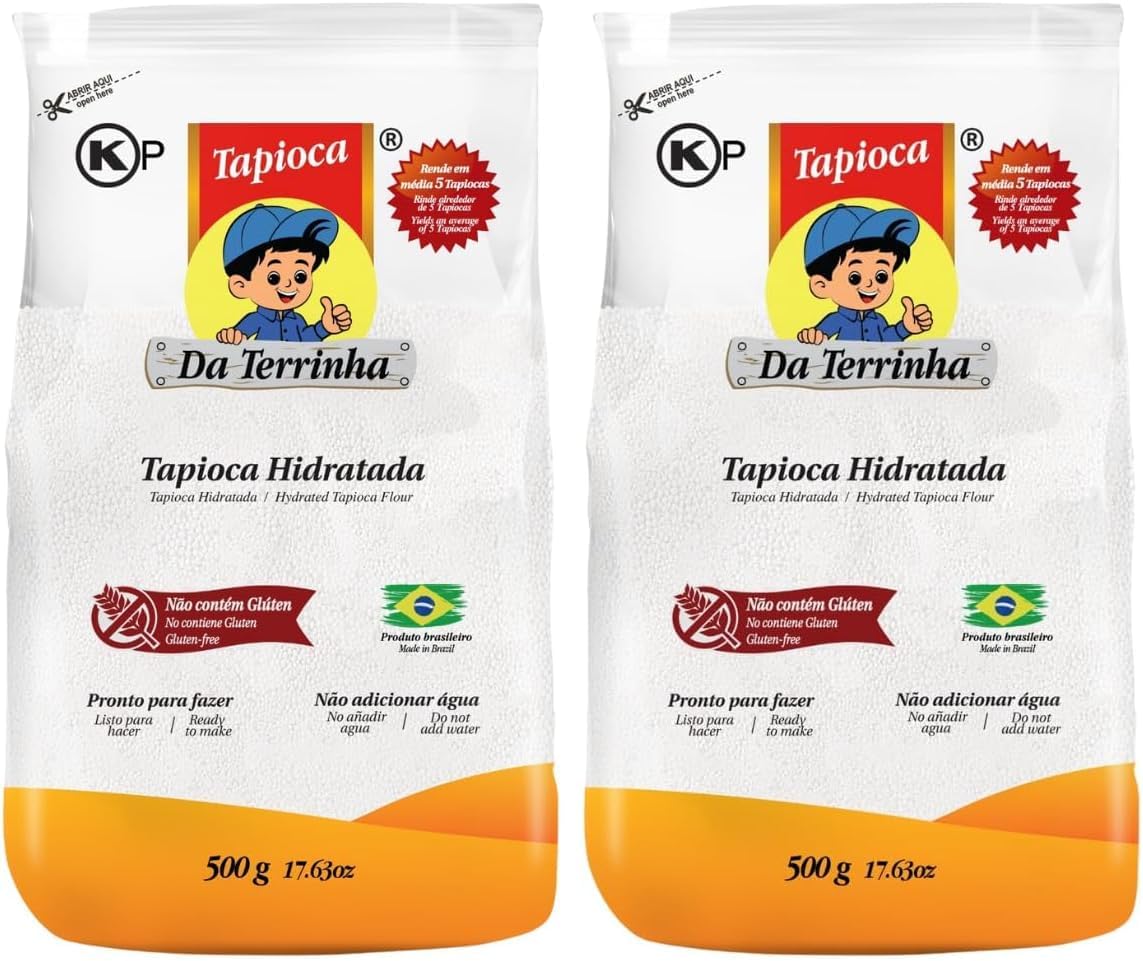 Da Terrinha Tapioca Flour 17.6oz | Goma Pronta para Tapioca 500g (Pack of 2)