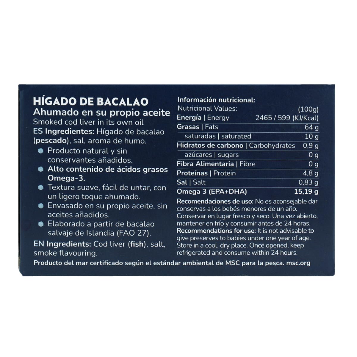 Confezione da 12 fegato di merluzzo nel proprio olio Planeta Huerto Bonsái 120 g