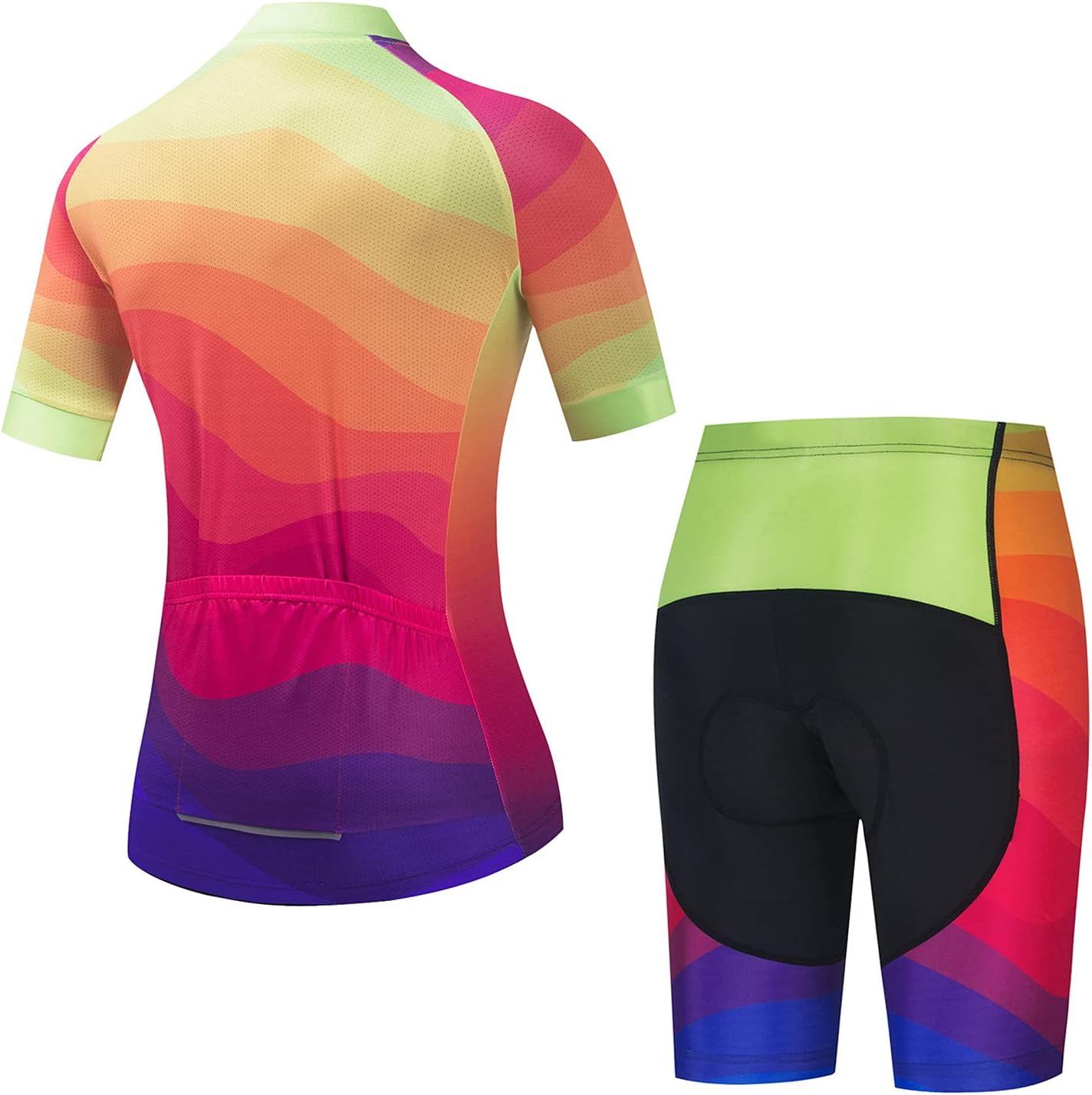 Cycling Jersey Shorts Set Padded Women Bike Bicycle Top Suit Summer - Image 2