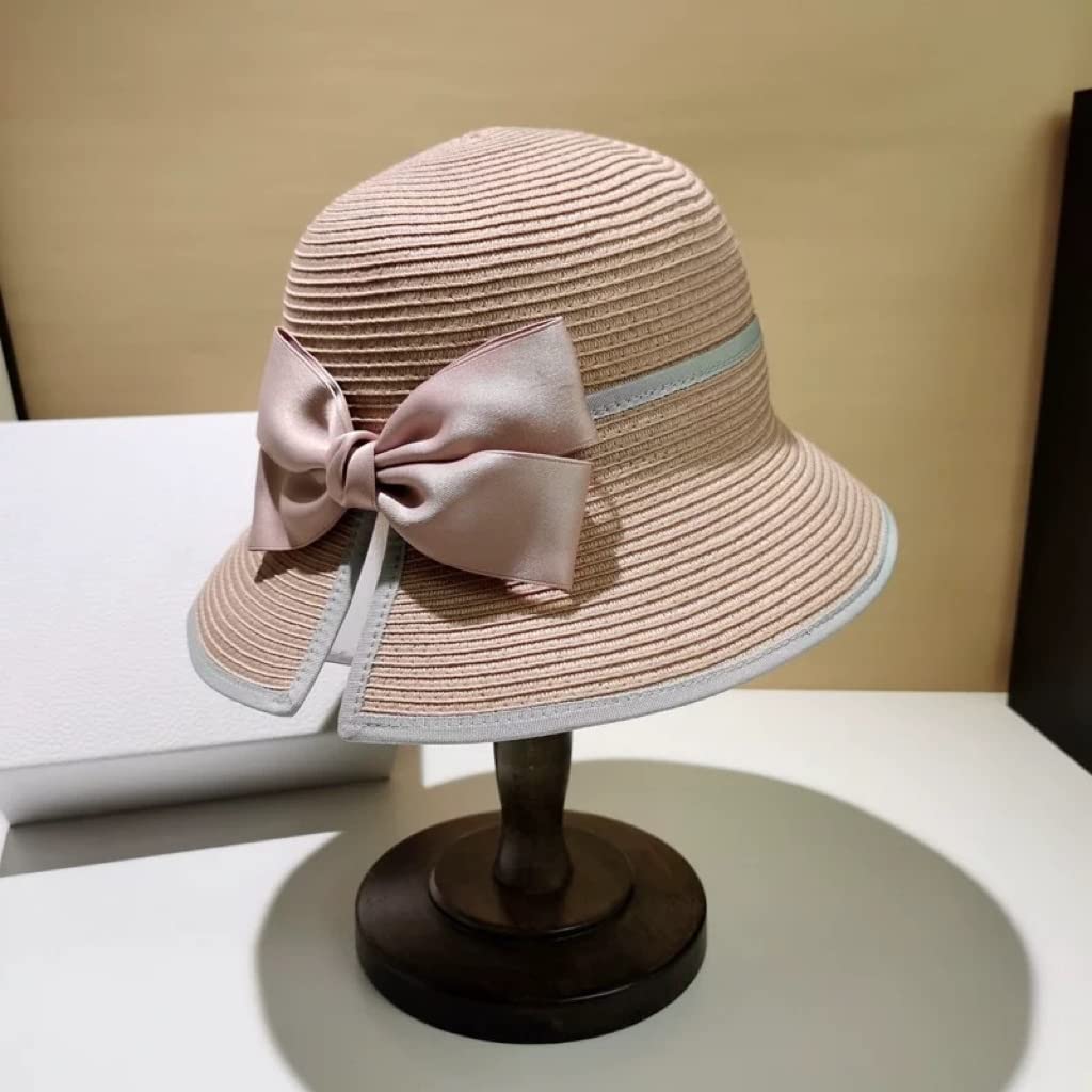 Strohhut Sommer Hut Mädchen Straw Hut Nette Bogen Sonnenhut Breiter Kappe Meer Strand Big Hut Frauen Raffia Strohhüte