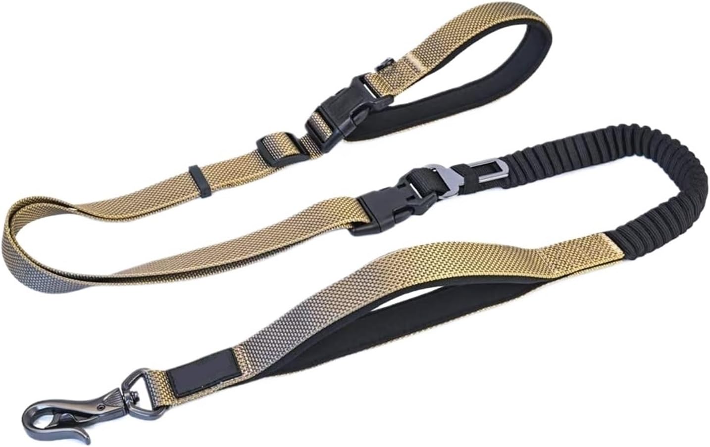 Hands Free Dog Leash for Walking Running with Handle(Khaki,160 to 210cm)