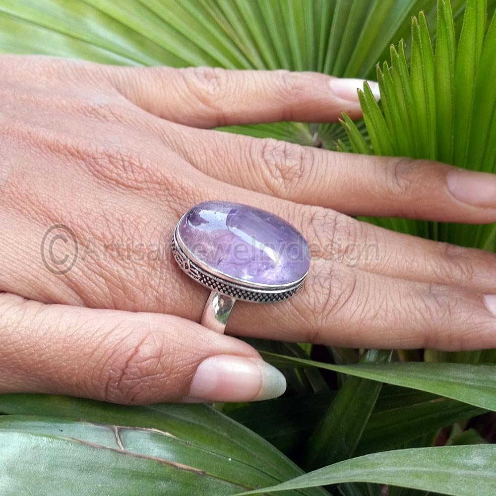 ArtisanJewelrydesign Amethyst Silver Ring, 925 Sterling Silver, Delicate Silver Ring, Unique Rings, Halloween Jewelry, Minimlaist Rings, Boho Rings For Girls, Statement Ring, Engagement Gift
