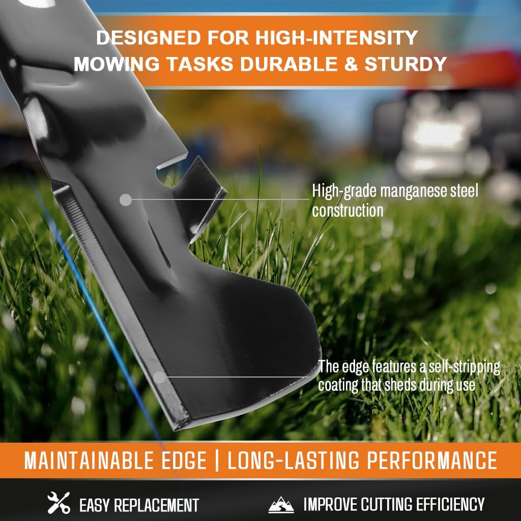 3 Pack Mulching Mower Blades 54 Inch Replacement for Cub Cadet Troy Bilt MTD 742P05286-X 742P05086-X 742-05530-X Fits Ultima ZT1 ZT2 ZTS2 XT1 XT2 Diamond Center Hole with Nuts and Washes