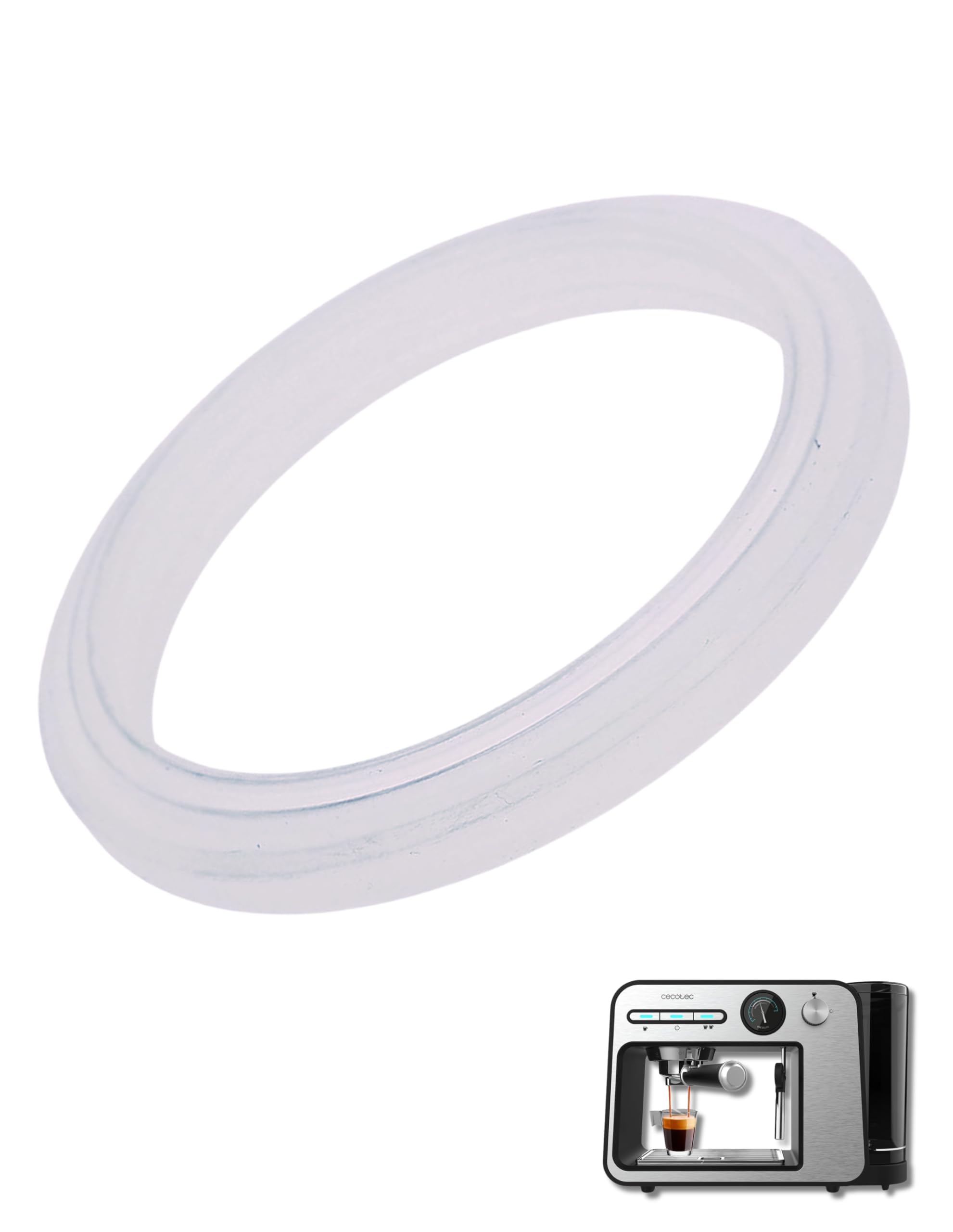 RECAMAT® Junta Portafiltro Recambio Cafetera Cecotec Power Espresso 20 Square Pro. Repuesto de silicona Duradero y Resistente al Calor