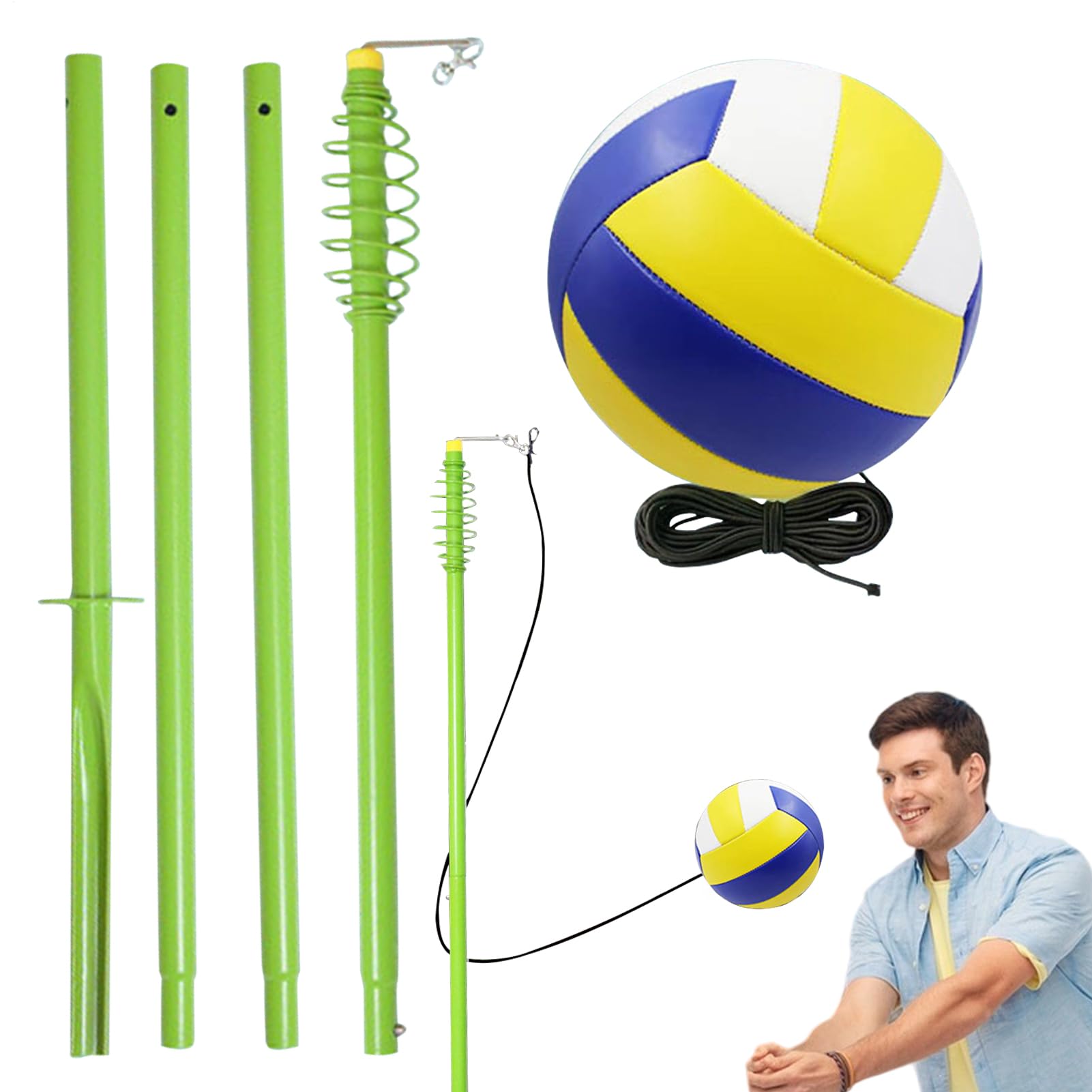 Attrezzatura Allenamento Pallavolo Attrezzatura Portatile Per Allenamento | Allenatore Da Solo Pallavolo Per Servizio E Schiacciata Per All'Aperto, Adulti, Donne, Ragazzi E Prin