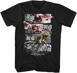 Monster Hunter 4 Monsters Black Adult T-Shirt Tee