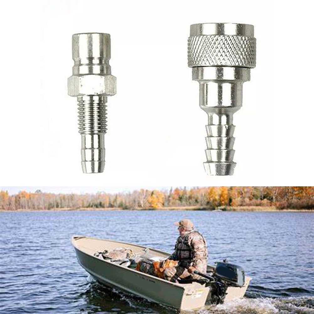 Ensemble de connecteurs de ligne de carburant hors-bord en alliage de métal - Kit de connecteur de ligne de carburant marin mâle femelle - Raccord rapide pour 5HP-90HP NS30A3 NS25C2