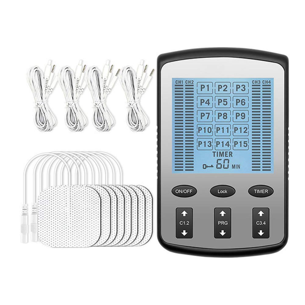 Elettrostimolatore Massaggio EMS Portatile Sollievo dal Dolore Elettrostimolatore TENS ed elettrostimolazione Muscolare Riabilitazione EMS 15 programmi di Massaggio 20 Livelli di intensità