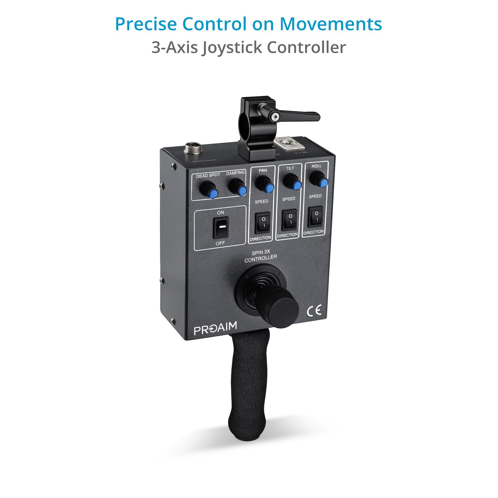 PROAIM Spin-3 3 Axis/2 Axis Motorized Pan Tilt Head w 12V Joystick Controller for Camera Jib Crane. Payload, 360° Smooth & Precise Moves. Robuste, Inaudible Operations + Bag (PT-Spin-3)