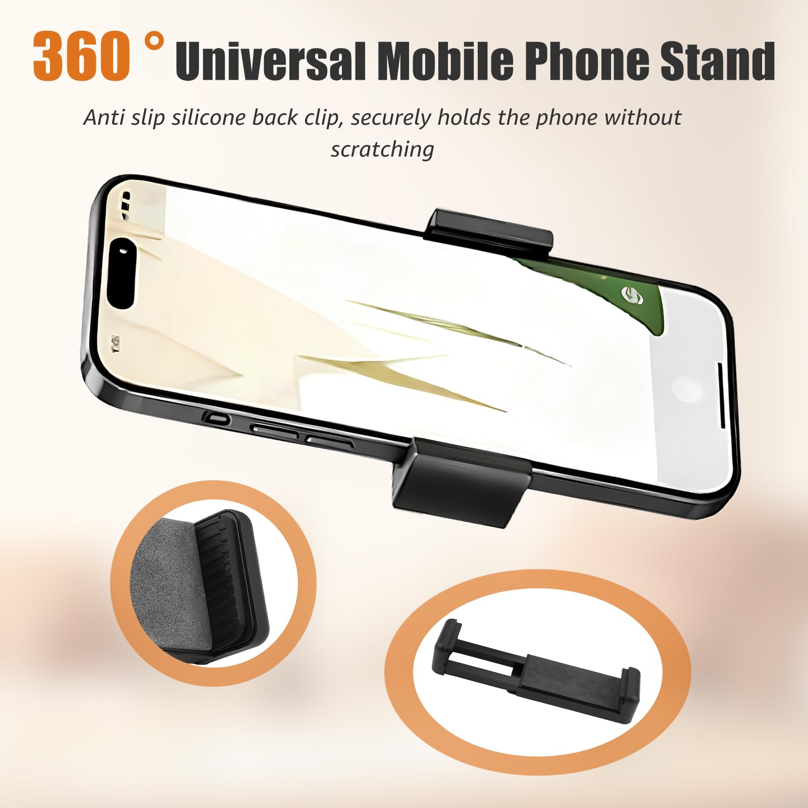 Treppiede per telefono cellulare con LED Ring Light (26 cm), alimentato tramite USB, 3 modalità di colore, Ring Light anello luce girevole a 360° per fotocamera, trucco, trasmissione in diretta