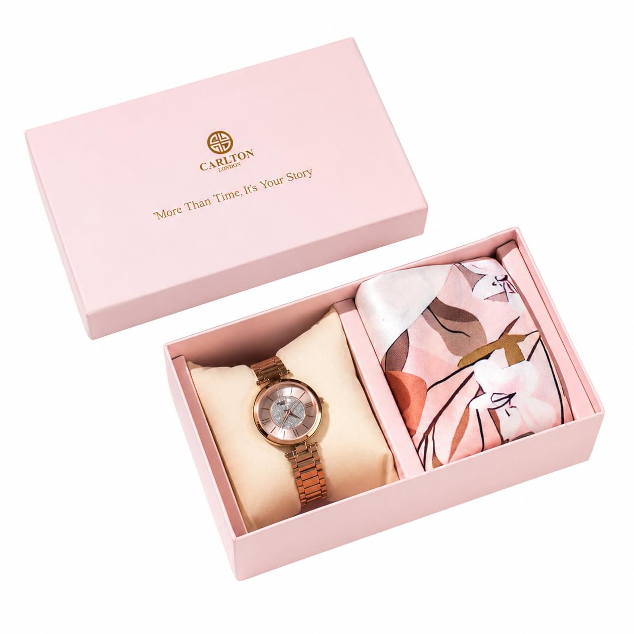 Analog Women Gift Set|(Clrgspnk)+ Scarf|Mothers Day Gift For Mom|White Dial Premium Stainless Steel Rose Gold Watch With Scarf|Best Gifts For Birthday, Anniversary|Water Resistant-image-26