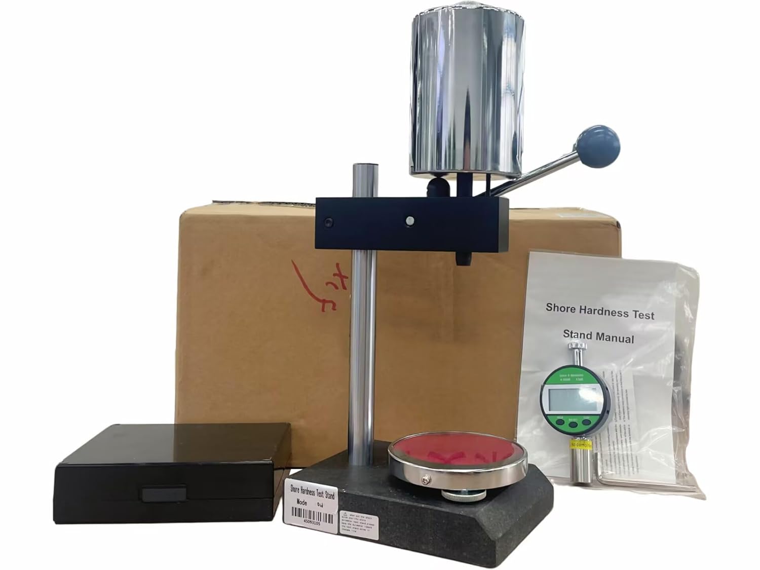 Shore Hardness Test Stand Shore D Durometer Hardness Test Stand for Testing Digital Shore Hardness Tester Durometer D Type Portable 0-100HD Shore D Hardness Tester Meter