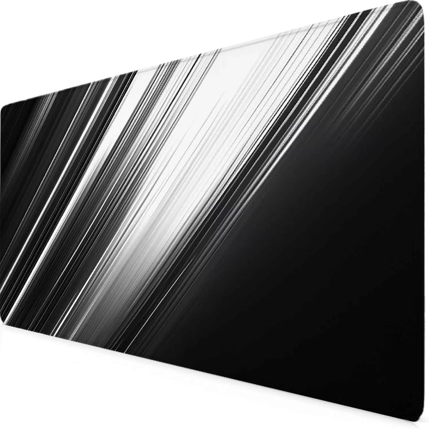 Podkładka pod mysz do gier, czarna, abstrakcyjna podkładka pod mysz XXL, 1000 x 500 mm, mata biurowa z przeszytymi krawędziami, antypoślizgowa, do biura, nauki, gier, akcesoriów biurowych, dekoracji