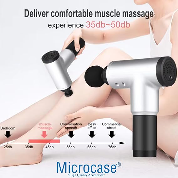 Microcase 6 Kademeli Titreşimli 4 Başlıklı Sporcu Masaj Aleti Masaj Tabancası - AL5170