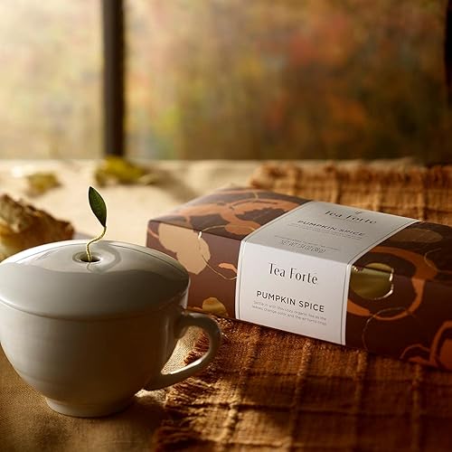 Miniatura 3 de Tea Forte Juego de iniciación de especias de calabaza, caja de presentación pequeña + taza de café, juego de regalo con infusor de té con taza